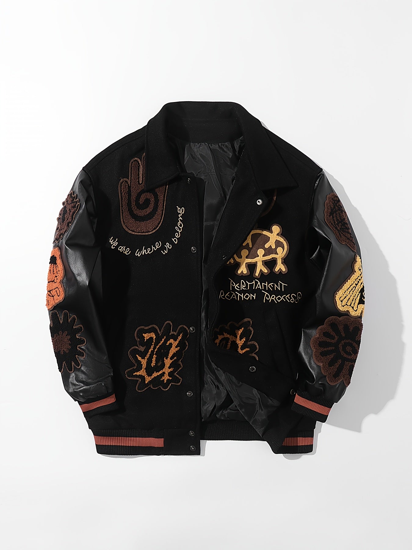 CNTH Oversized Baseball Jas Unisex Varsity Jacket met Geborduurde Details